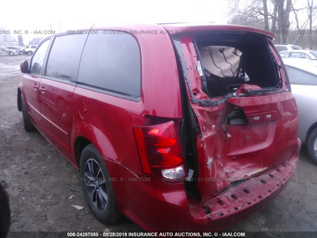 2C4RDGCG2FR524634 - 2015 DODGE GRAND CARAVAN SXT RED photo 3