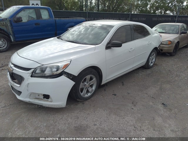 1G11B5SLXFF208114 - 2015 CHEVROLET MALIBU LS WHITE photo 2
