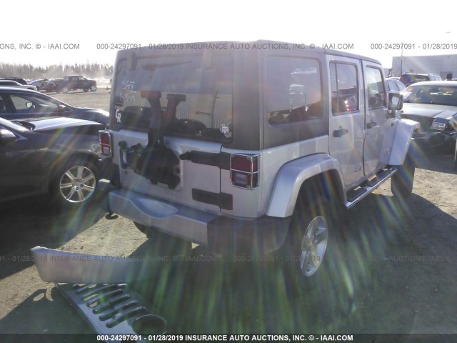 1J4HA5H18BL504172 - 2011 JEEP WRANGLER UNLIMITE SAHARA SILVER photo 4