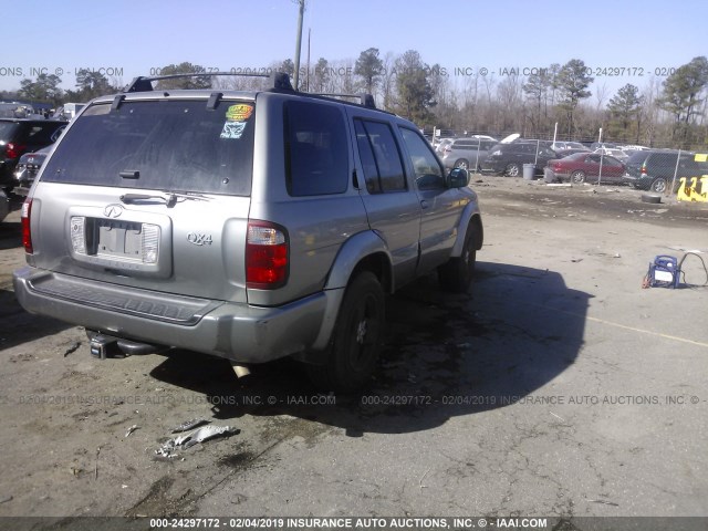 JNRDR09Y33W304182 - 2003 INFINITI QX4 GRAY photo 4