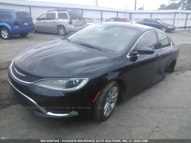 1C3CCCAB0FN709954 - 2015 CHRYSLER 200 LIMITED BLACK photo 2