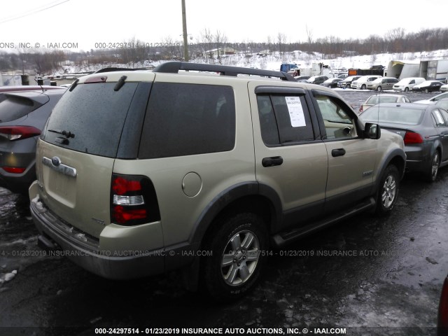 1FMEU73E66UB59676 - 2006 FORD EXPLORER XLT GOLD photo 4