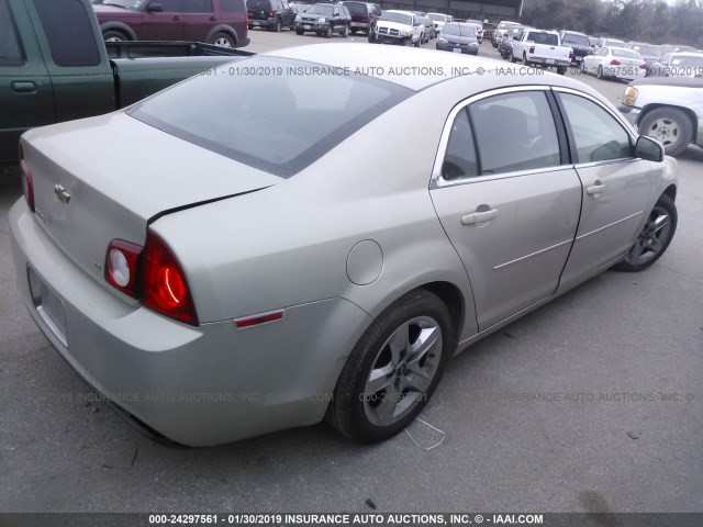 1G1ZH57B094263544 - 2009 CHEVROLET MALIBU 1LT ოქროსფერი ფოტო 4