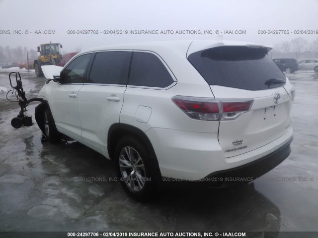 5TDBKRFH4ES025802 - 2014 TOYOTA HIGHLANDER LE/LE PLUS WHITE photo 3