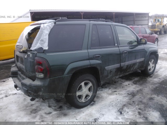 1GNDT13S842370562 - 2004 CHEVROLET TRAILBLAZER LS/LT GREEN photo 4