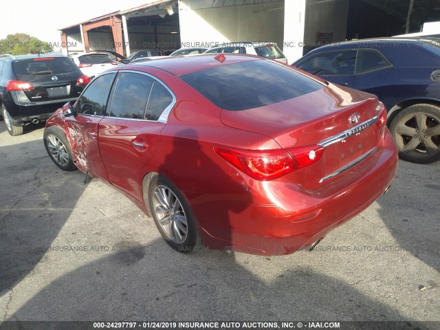 JN1BV7AP2FM343251 - 2015 INFINITI Q50 PREMIUM/SPORT RED photo 3