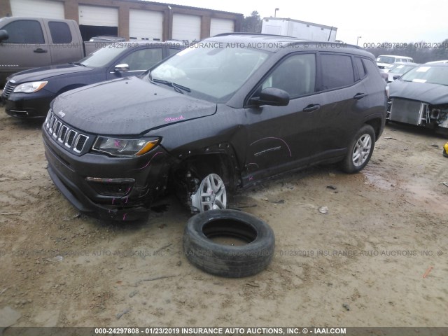 3C4NJDAB2JT114127 - 2018 JEEP COMPASS SPORT GRAY photo 2