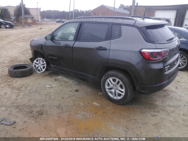 3C4NJDAB2JT114127 - 2018 JEEP COMPASS SPORT GRAY photo 3