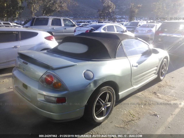 4A3AE55H93E026179 - 2003 MITSUBISHI ECLIPSE SPYDER GT GREEN photo 4