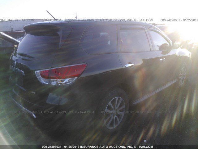 5N1AR2MM2FC614036 - 2015 NISSAN PATHFINDER S/SV/SL/PLATINUM GREEN photo 4