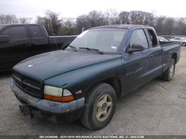 1B7GL23X6VS164083 - 1997 DODGE DAKOTA GREEN photo 2