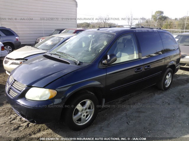 2D4GP44L76R855401 - 2006 DODGE GRAND CARAVAN SXT BLUE photo 2