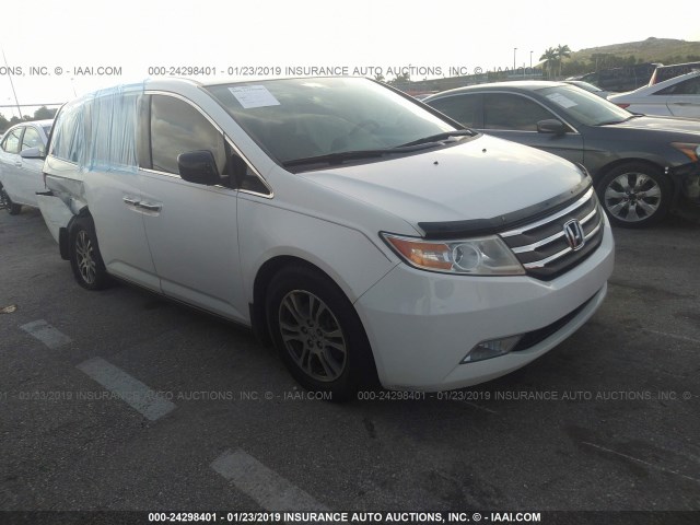 5FNRL5H67DB080490 - 2013 HONDA ODYSSEY EXL WHITE photo 1