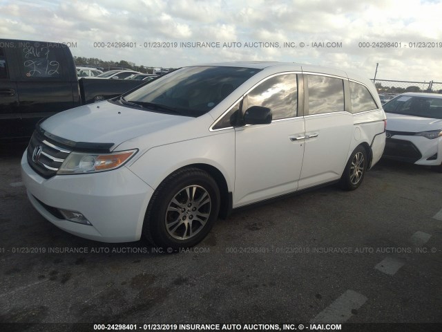 5FNRL5H67DB080490 - 2013 HONDA ODYSSEY EXL WHITE photo 2