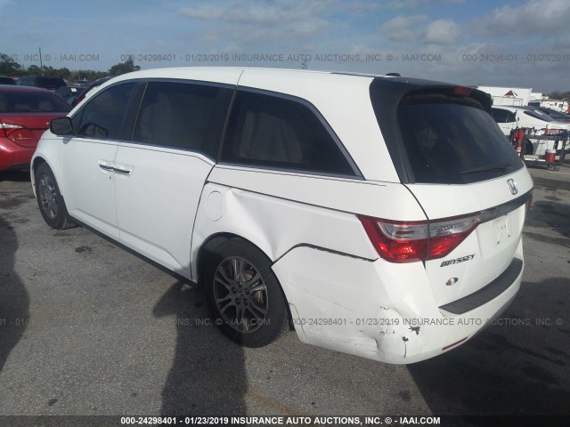 5FNRL5H67DB080490 - 2013 HONDA ODYSSEY EXL WHITE photo 3