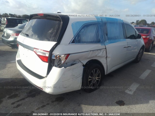 5FNRL5H67DB080490 - 2013 HONDA ODYSSEY EXL WHITE photo 4