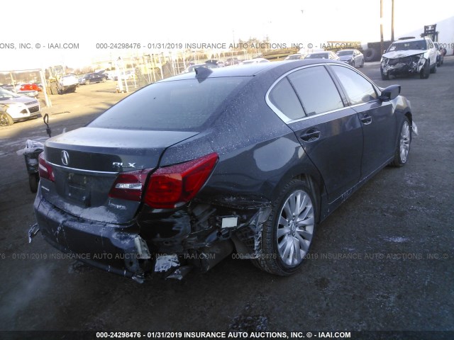 JH4KC1F96FC000862 - 2015 ACURA RLX ADVANCE GRAY photo 4