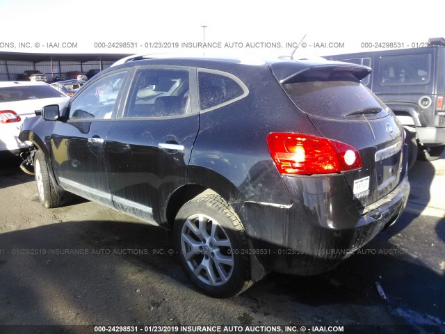 JN8AS5MV3CW375386 - 2012 NISSAN ROGUE S/SV BLACK photo 3