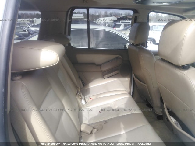 4M2EU48E87UJ04928 - 2007 MERCURY MOUNTAINEER PREMIER WHITE photo 8