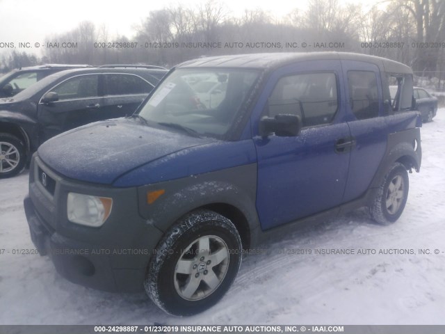 5J6YH28604L038407 - 2004 HONDA ELEMENT EX BLUE photo 2