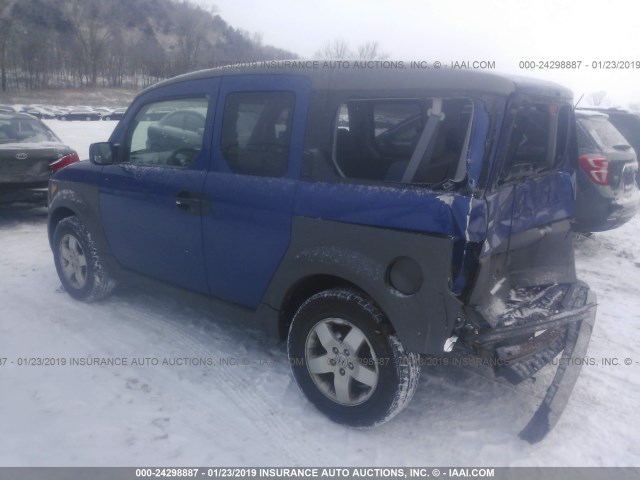 5J6YH28604L038407 - 2004 HONDA ELEMENT EX BLUE photo 3