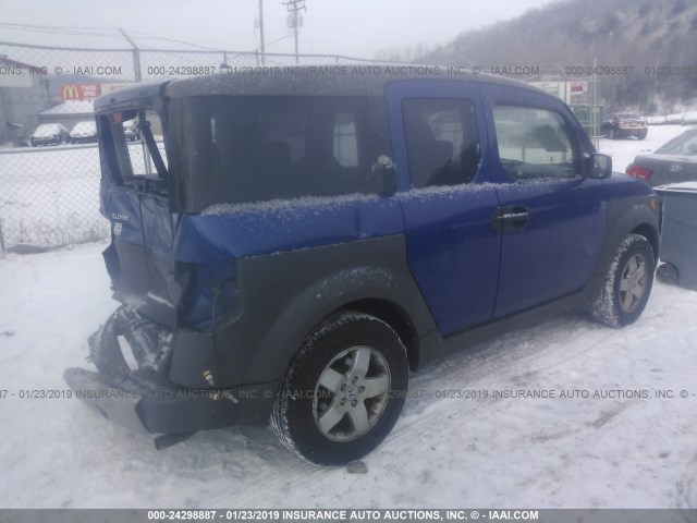 5J6YH28604L038407 - 2004 HONDA ELEMENT EX BLUE photo 4