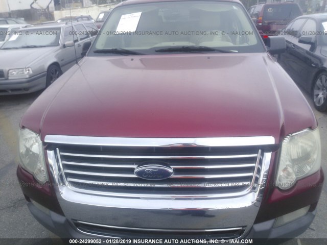 1FMEU63E66UA07634 - 2006 FORD EXPLORER XLT RED photo 6