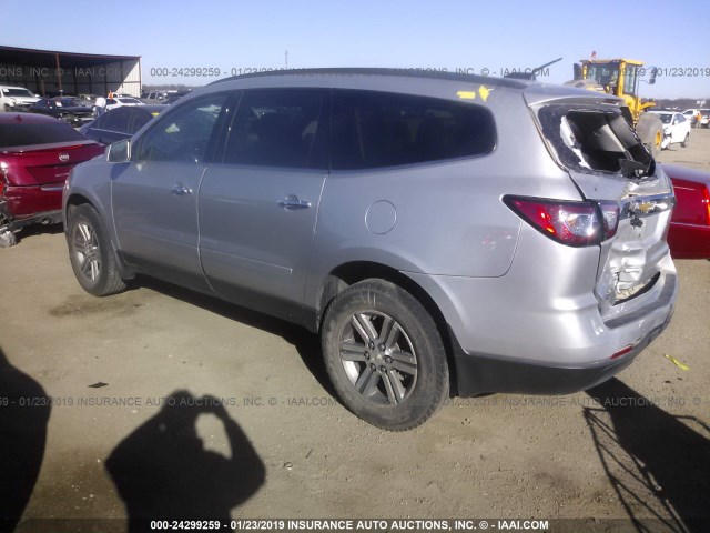 1GNKRHKD9HJ111768 - 2017 CHEVROLET TRAVERSE LT SILVER photo 3