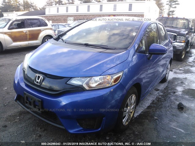 3HGGK5H56FM764979 - 2015 HONDA FIT LX BLUE photo 2