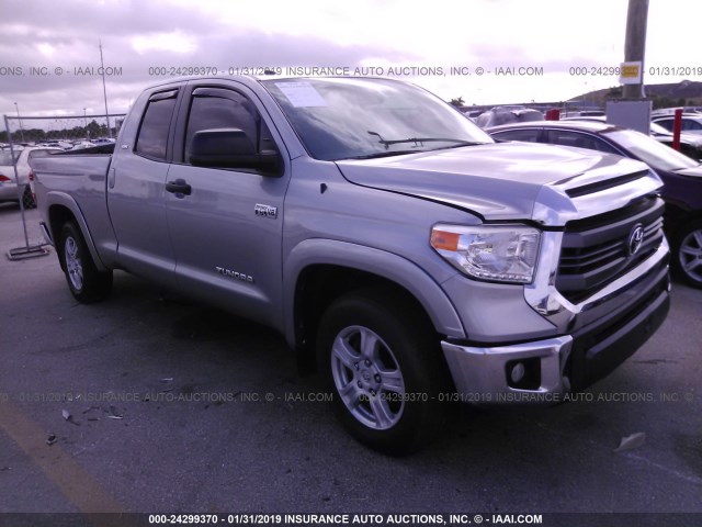 5TFRY5F19FX179202 - 2015 TOYOTA TUNDRA DOUBLE CAB SR/SR5 SILVER photo 1