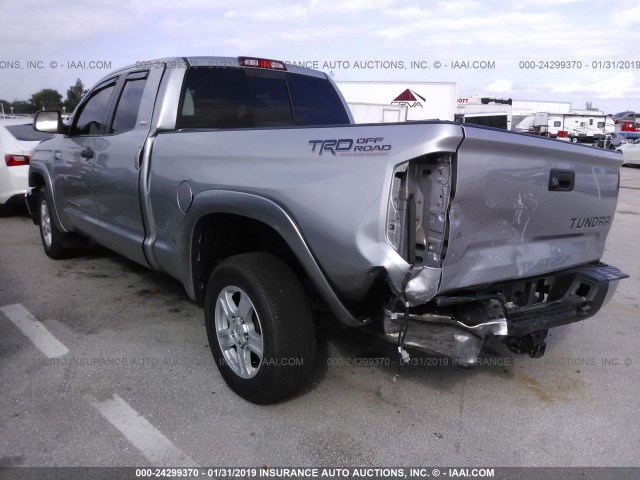 5TFRY5F19FX179202 - 2015 TOYOTA TUNDRA DOUBLE CAB SR/SR5 SILVER photo 3