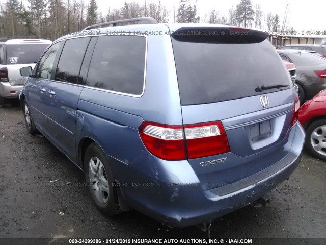 5FNRL38626B082378 - 2006 HONDA ODYSSEY EXL BLUE photo 3