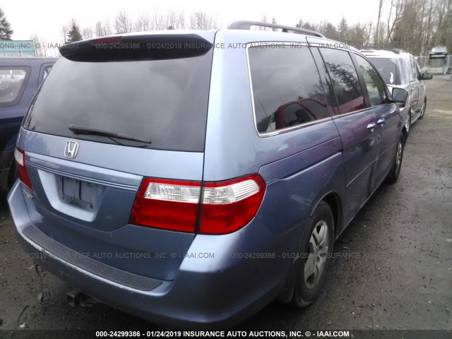 5FNRL38626B082378 - 2006 HONDA ODYSSEY EXL BLUE photo 4