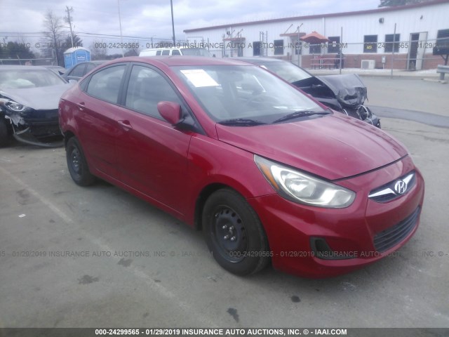 KMHCT4AE4EU633103 - 2014 HYUNDAI ACCENT GLS/GS RED photo 1