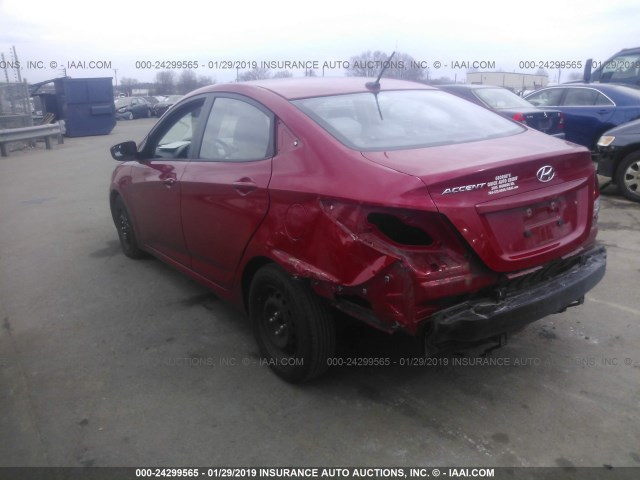 KMHCT4AE4EU633103 - 2014 HYUNDAI ACCENT GLS/GS RED photo 3