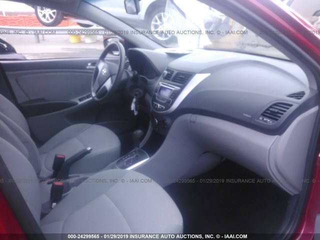 KMHCT4AE4EU633103 - 2014 HYUNDAI ACCENT GLS/GS RED photo 5