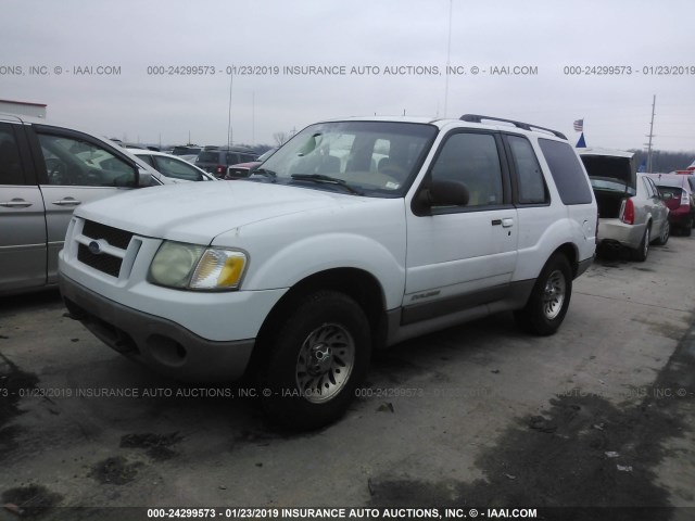 1FMYU60E61UB70391 - 2001 FORD EXPLORER SPORT WHITE photo 2