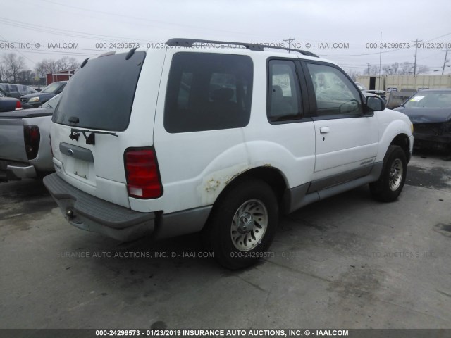 1FMYU60E61UB70391 - 2001 FORD EXPLORER SPORT WHITE photo 4