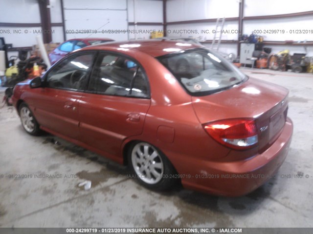 KNADC125546342406 - 2004 KIA RIO ORANGE photo 3