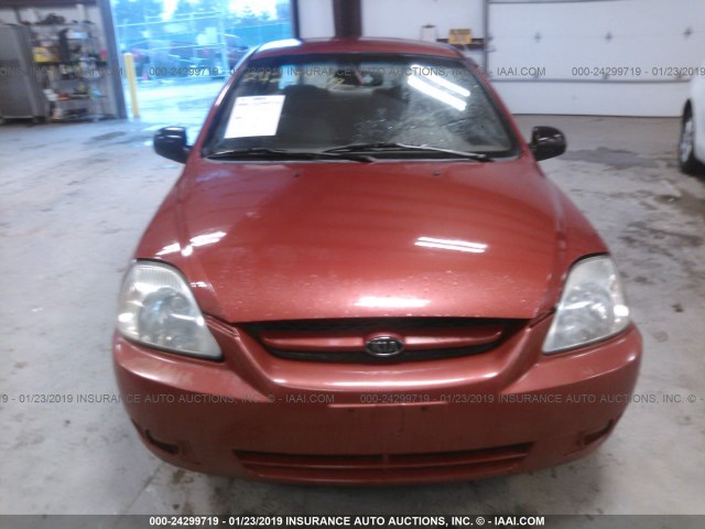 KNADC125546342406 - 2004 KIA RIO ORANGE photo 6