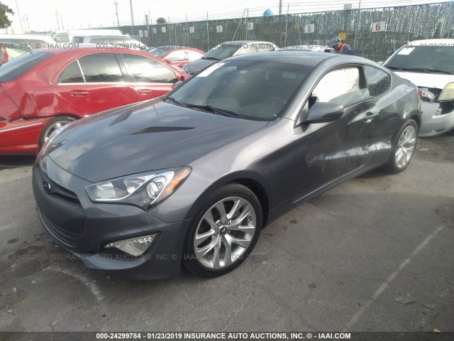 KMHHT6KJ5FU127794 - 2015 HYUNDAI GENESIS COUPE 3.8L GRAY photo 2