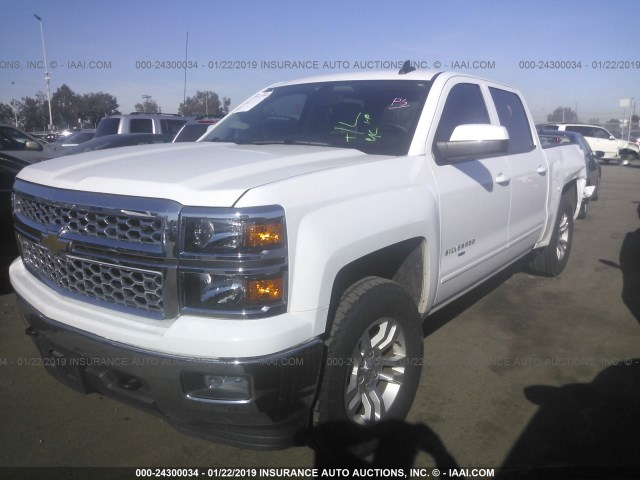 3GCUKREC2FG528324 - 2015 CHEVROLET SILVERADO K1500 LT WHITE photo 2