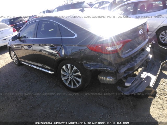 5NPE34AF1FH037738 - 2015 HYUNDAI SONATA SPORT/LIMITED BROWN photo 3