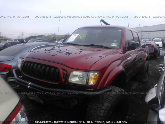 5TEHN72N93Z197146 - 2003 TOYOTA TACOMA DOUBLE CAB RED photo 2