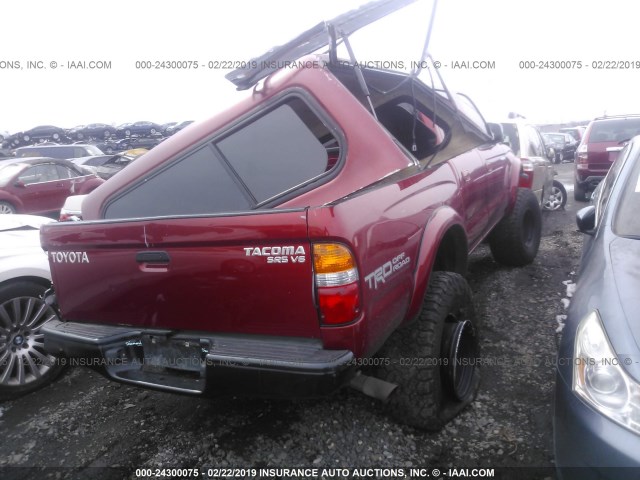 5TEHN72N93Z197146 - 2003 TOYOTA TACOMA DOUBLE CAB RED photo 4