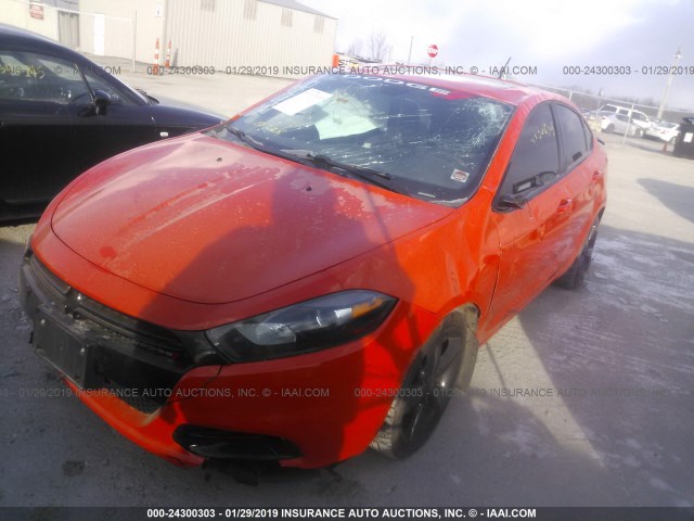 1C3CDFBB8FD237408 - 2015 DODGE DART SXT ORANGE photo 2