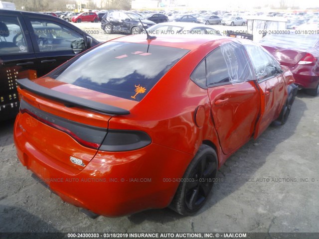 1C3CDFBB8FD237408 - 2015 DODGE DART SXT ORANGE photo 4