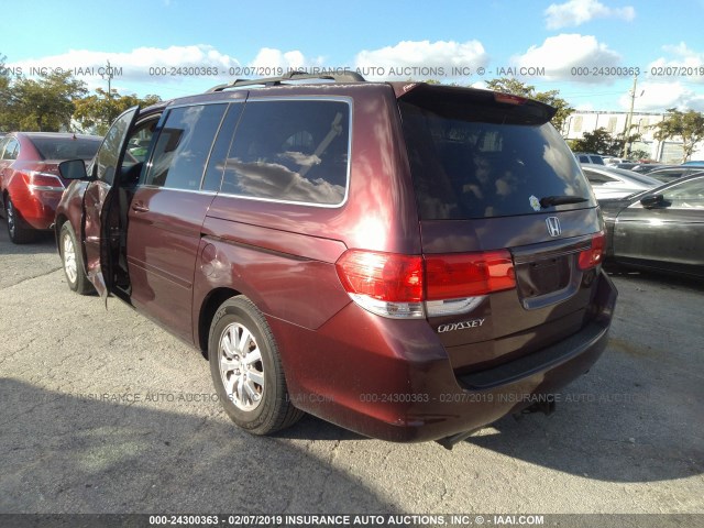 5FNRL38749B003578 - 2009 HONDA ODYSSEY EXL MAROON photo 3