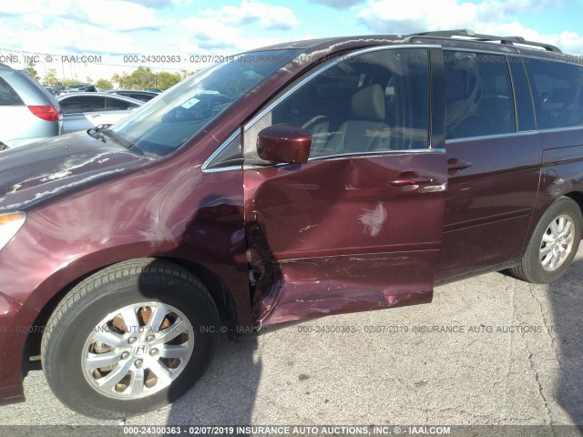 5FNRL38749B003578 - 2009 HONDA ODYSSEY EXL MAROON photo 6