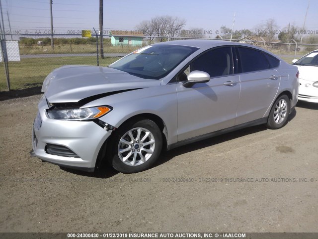 3FA6P0G77FR159900 - 2015 FORD FUSION S SILVER photo 2